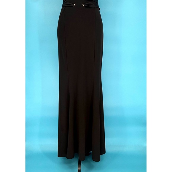 Niki by Niki Livas Black Y2K Halter Mermaid Gown V-Neck Goth Witchy Size 6 - Picture 3 of 9